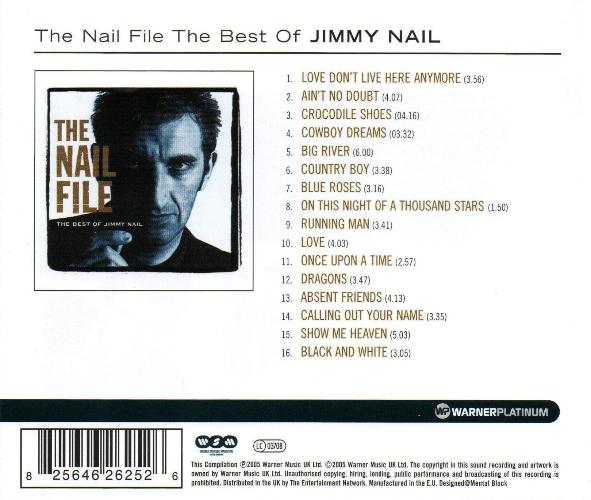 Jimmy Nail 'The Nail File' UK CD back sleeve