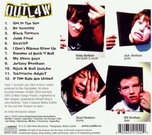 Outl4w 'Get In The Van' UK CD back sleeve