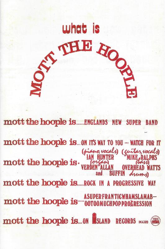 'The Ballad Of Mott The Hoople' DVD booklet front sleeve