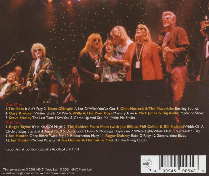 Various Artists 'The Mick Ronson Memorial Concert' CD reissue back sleeve