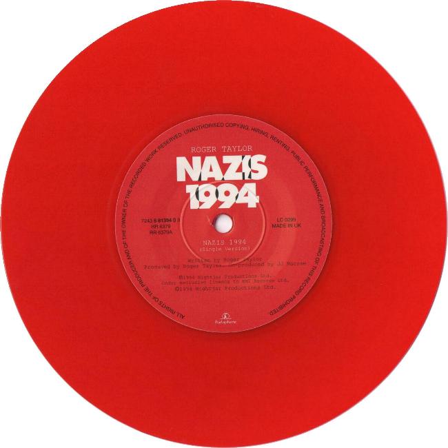 Roger Taylor 'Nazis 1994' UK 7" coloured vinyl