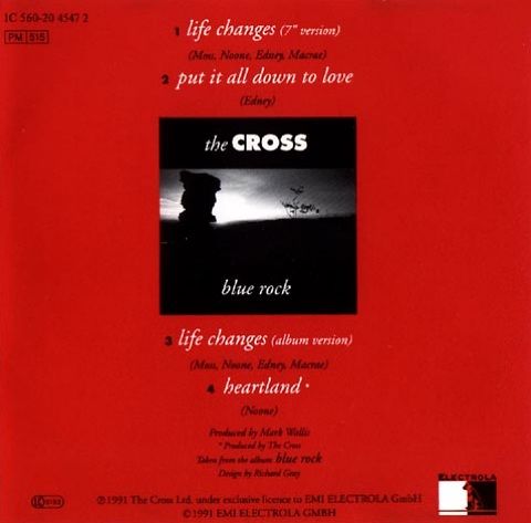 The Cross 'Life Changes' German CD back sleeve